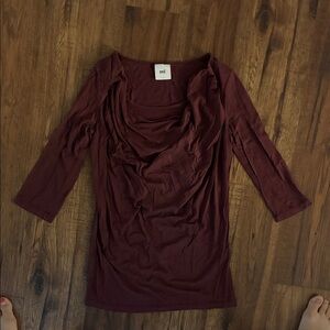 Mamalicious Women's Deep Burgundy Blouse ORGANIC COTTON
